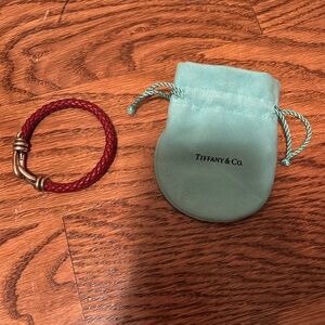 Tiffany & Co. Paloma Picasso Knot Braid Red Leather Bracelet